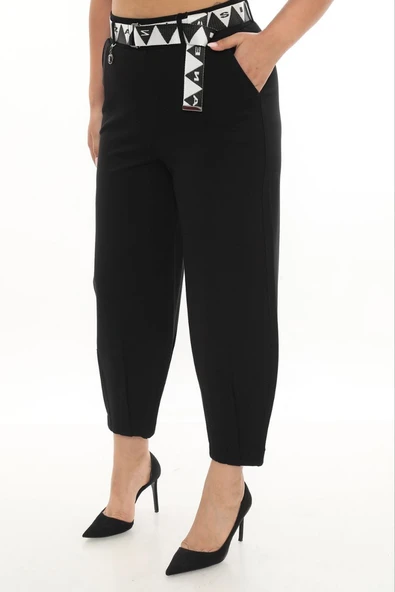 ZANESSI 73185 Büyük Beden Kadın Mom Fit Yüksek Bel Beli Lastikli Ekstra Battal Pantolon ürün görseli