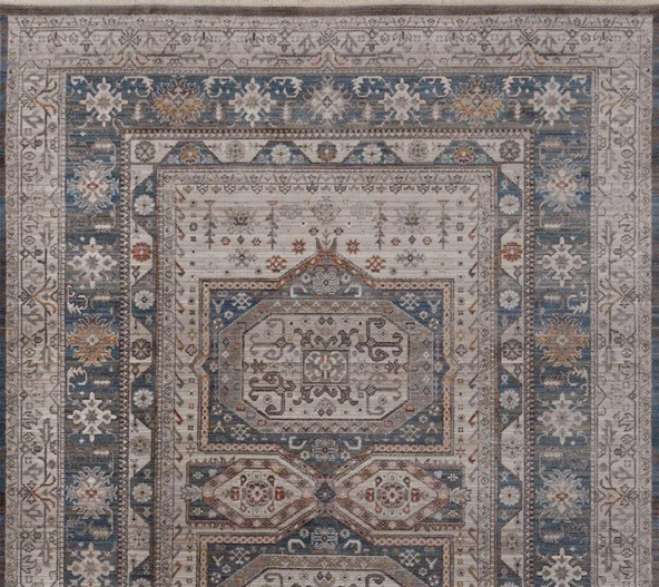 Gabardin Halı 7/24 Serisi 1481 Mavi Salon Oturma Yatak Odası Halısı - Resim 2