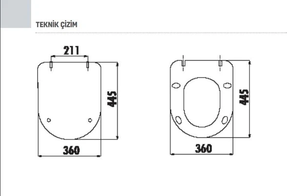 Creavit Terra Rim-Off Kanalsız Asma Klozet (TP329.00) + Duck TP Yavaş Kapanan Kapak 2'li Set - Resim 5