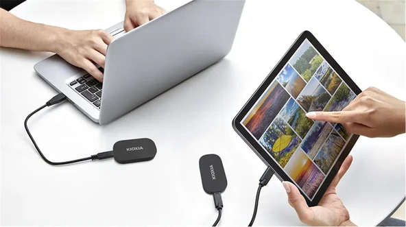 Kioxia 1TB Excerıa Plus LXD20K001TG8 G2 USB 3.2 1050-1000 Taşınabilir SSD - Resim 2