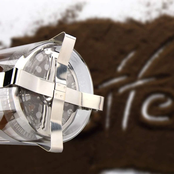 Ahşap Detaylı 350 ml Cam French Press - Resim 2