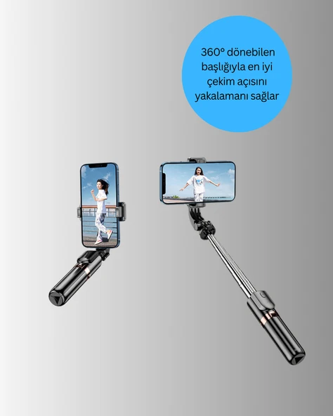 Uzaktan Kumandalı Bluetooth Selfie Çubuğu– Işıklı, 130 cm Ayarlanabilir - 3