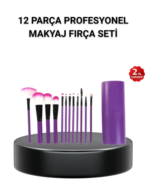 12’li Profesyonel Makyaj Fırça Seti – Dökülmeyen Yumuşak Kıllı, Ergonomik Tasarım ürün görseli 1