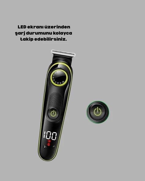 Erkek Bakım Seti – Kablosuz Şarjlı Tıraş Makinesi, Su Geçirmez ve Sessiz Motorlu - Resim 2
