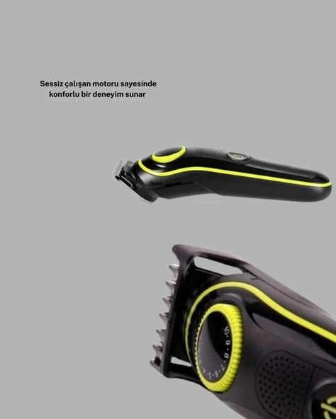 5 Başlıklı Şarjlı Tıraş Makinesi – Saç, Sakal, Burun ve Vücut İçin Çok Fonksiyonlu Bakım Seti - Resim 4