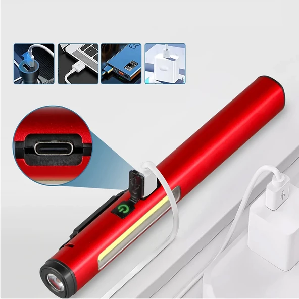 pilelistore Şarjlı Mıknatıslı Çalışma Lambası Cep Feneri WT-307-S - 1