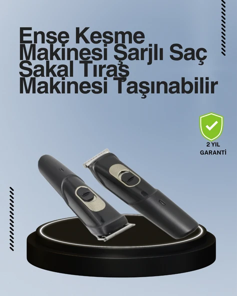 Kablosuz, Paslanmaz Çelik Bıçaklı Profesyonel Saç ve Sakal Tıraş Makinesi – Sessiz, Güçlü ve Ergonomik ürün görseli 1