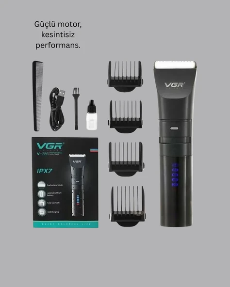 Erkek Saç ve Sakal Kesme Makinesi – Su Geçirmez, Sessiz Motorlu - Resim 5