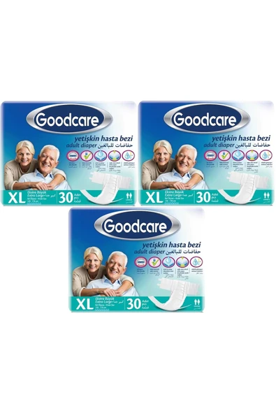 GOODCARE Hasta Bezi Yetişkin Bel Bantlı Tekstil Yüzey Xl Extra Large - Ekstra Büyük 90 Adet (3PK*30) ürün görseli