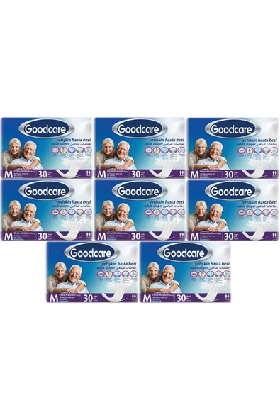 GOODCARE Hasta Bezi Yetişkin Bel Bantlı Tekstil Yüzey M Medium - Orta 240 Adet (8PK*30) ürün görseli