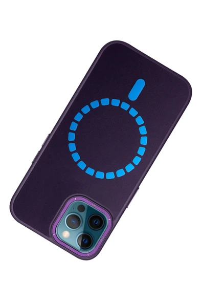 iPhone 12 Pro Max Kılıf HBC-156 Forum Magneticsafe Kapak - Derin Mor - Resim 3