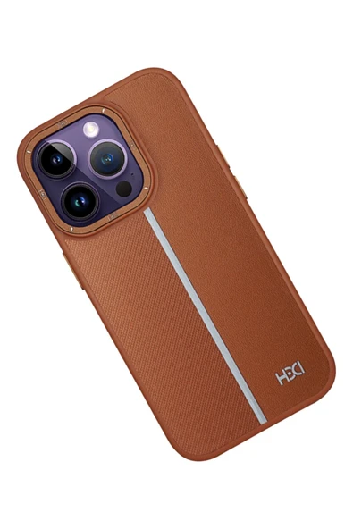 iPhone 13 Pro Max Kılıf HBC-155 Lizbon Kapak - Kahverengi - Resim 2