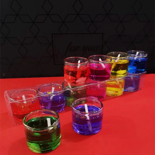 pilelistore 6 lı Jel Renkli Mum