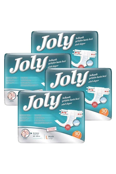JOLY Belbantlı Yetişkin Hasta Bezi Büyük 30 lu x 4 Adet ürün görseli