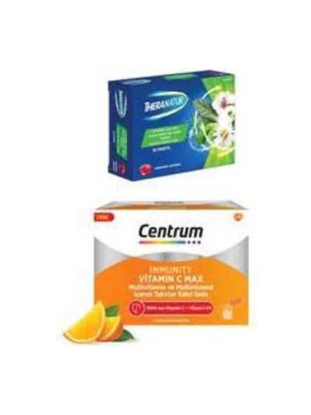 Centrum İmmunity Cmax 14 Saşe + Theranatur Ahududu Aromalı 16 Pastil Hediyeli ürün görseli