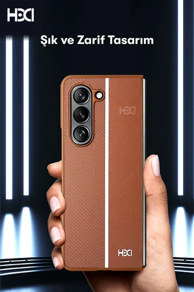 Samsung Galaxy Z Fold 5 Kılıf HBC-155 Lizbon Kapak - Derin Mor - 12