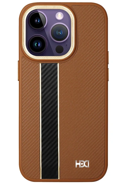 iPhone 14 Pro Kılıf HBC-163 Times Kapak - Kahverengi - Resim 11