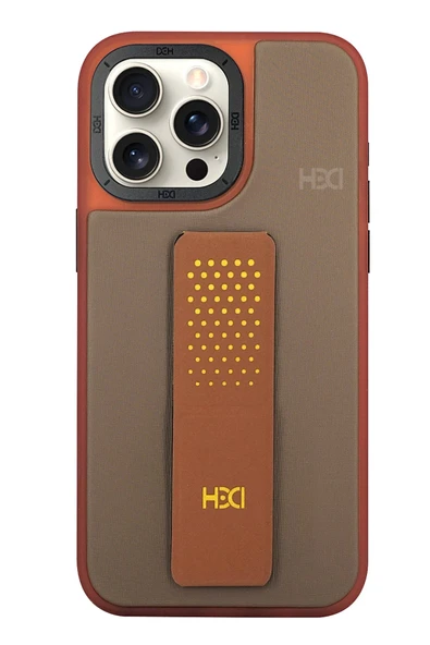 iPhone 15 Pro HBC-239 Colombo Standlı Kapak - Kahverengi ürün görseli 1