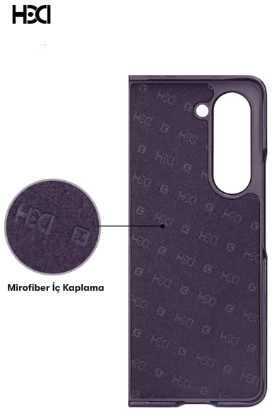 Samsung Galaxy Z Fold 5 Kılıf HBC-155 Lizbon Kapak - Derin Mor - 6