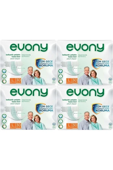 EVONY Hasta Bezi Yetişkin Bel Bantlı Tekstil Yüzey L-büyük Boy 120 Adet (4pk*30) ürün görseli