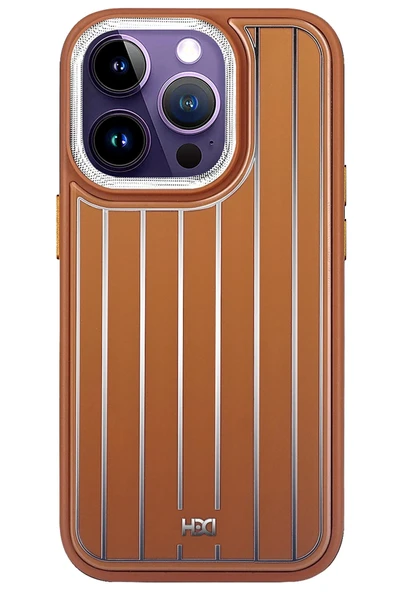 iPhone 14 Pro Kılıf HBC-190 Kolaj Kapak - Kahverengi ürün görseli 1