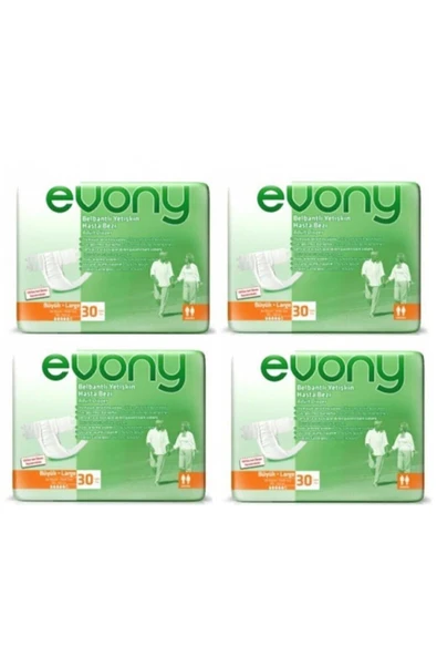 EVONY Belbantlı Hasta Bezi 120'li Büyük Large Beden 30lu 4 Paket ürün görseli