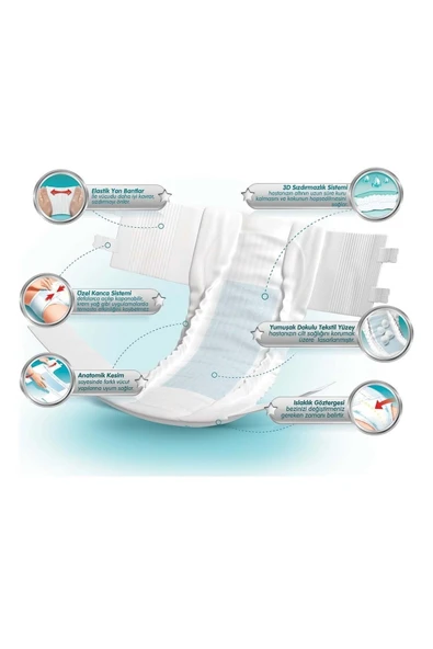 JOLY Yetişkin Hasta Bezi Bel Bantlı Large Büyük 240 Adet (8pk*30) - Resim 3