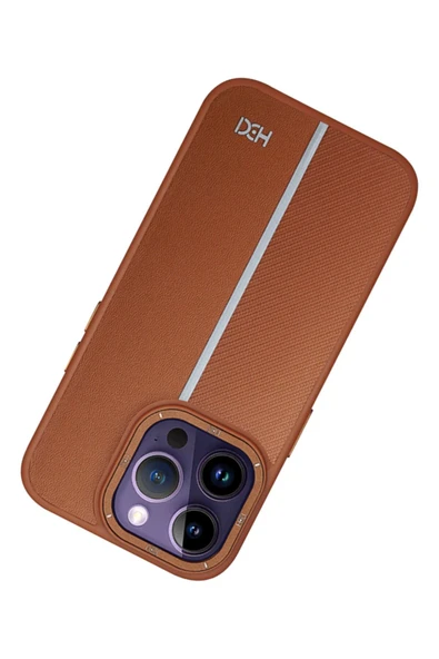 iPhone 13 Pro Max Kılıf HBC-155 Lizbon Kapak - Kahverengi - Resim 3