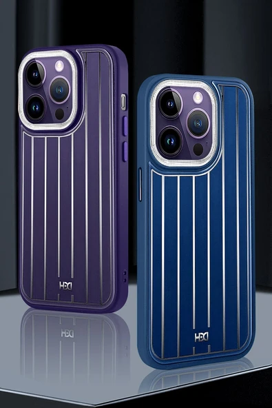 iPhone 14 Pro Kılıf HBC-190 Kolaj Kapak - Lacivert - Resim 7