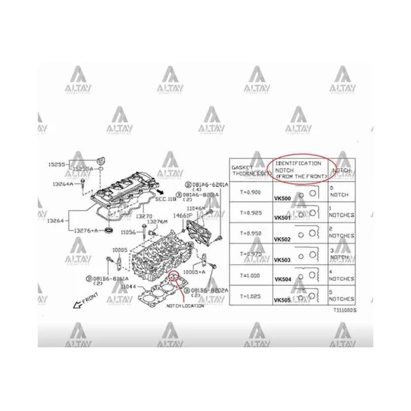 SİLİNDİR KAPAK CONTASI PICKUP 03-12 SKYSTAR / NAVARA 06-10 /  YD25DDTI ÇELİK 0.90mm 0 ÇENTİK ürün görseli