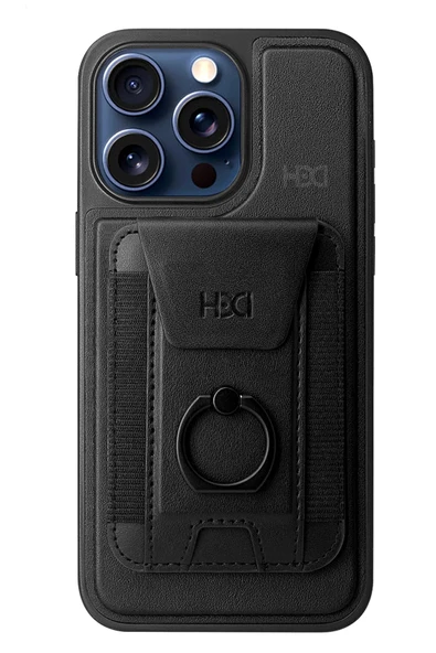 iPhone 15 Pro HBC-228 Havana Magnet Kartvizitli Kapak - Siyah ürün görseli 1