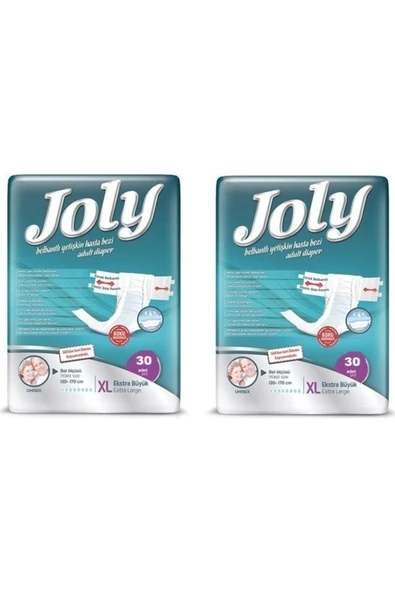 JOLY Esnek Bel Bantlı Yetişkin Hasta Bezi Xlarge 30lu 2 Paket 60 Adet ürün görseli