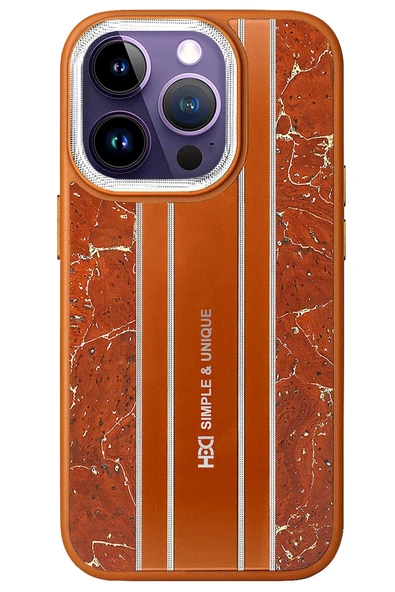 iPhone 14 Pro Kılıf HBC-188 Astra Kapak - Kahverengi - Resim 12