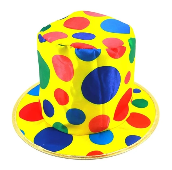 pilelistore Palyaço Şapkası Rengarenk Puantiyeli 19 cm