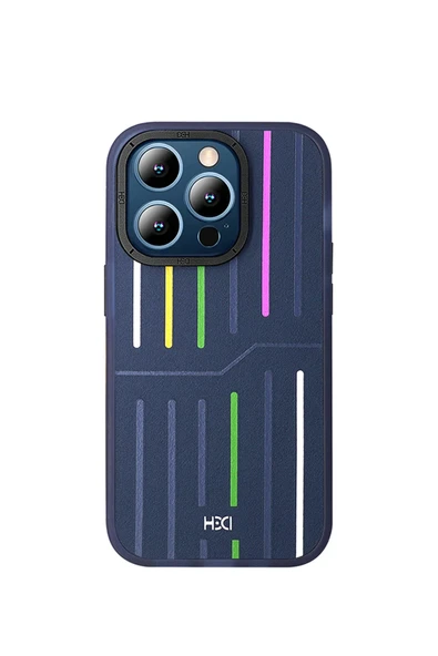 iPhone 14 Pro Max Kılıf HBC-221 Roma Kapak - Lacivert - 8