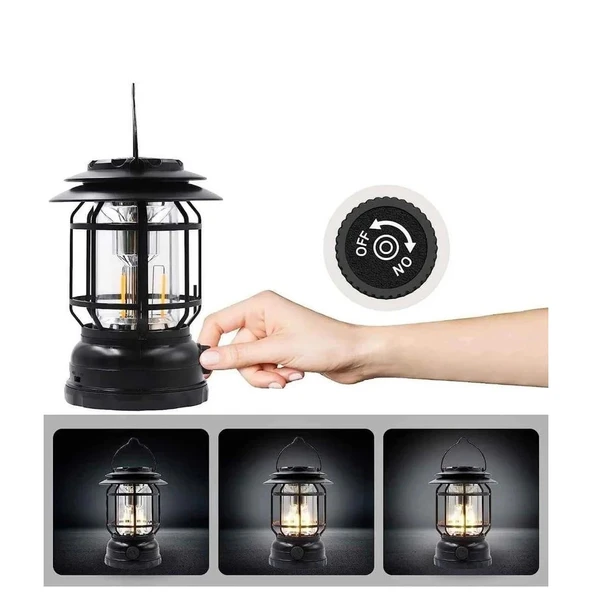 pilelistore Bluetooth Hoparlör Özellikli Dimerli Led Kamp Lambası HS66