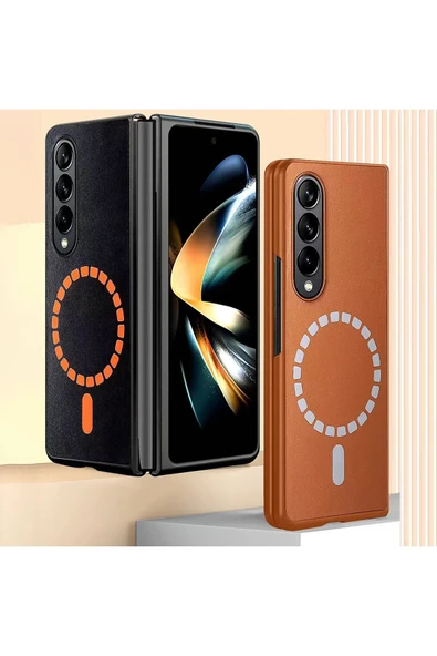 Samsung Galaxy Z Fold 3 Kılıf HBC-156 Forum Magneticsafe Kapak - Kahverengi - Resim 5