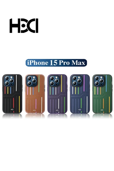 iPhone 15 Pro Max Kılıf HBC-221 Roma Kapak - Lacivert - 6