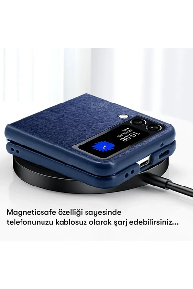 Samsung Galaxy Z Flip 4 Kılıf HBC-156 Forum Magneticsafe Kapak - Lacivert - Resim 6
