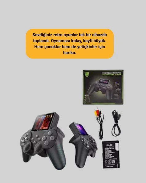 2.4 İnç Ekranlı 500 Oyunlu Taşınabilir Retro Oyun Konsolu, Şarjlı El Tipi Mini - Resim 5