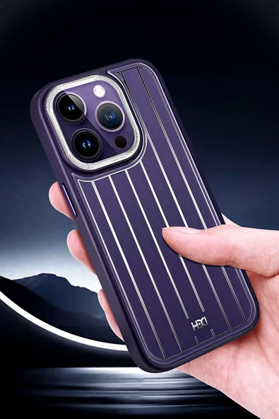 iPhone 14 Pro Kılıf HBC-190 Kolaj Kapak - Derin Mor - Resim 9