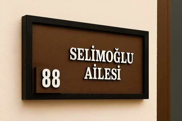 Kişiye Özel Çiçekli Ahşap Kapı Numarası ve İsimlik – Dekoratif Ev Kapı Süsü