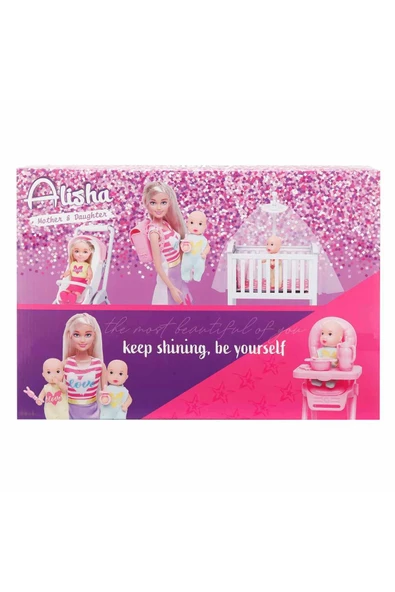 Alisha Beşikli, Mama Sandalyeli, Pusetli Bebek Bakım Seti – 29 cm Alisha Mother & Daughter Set - 6