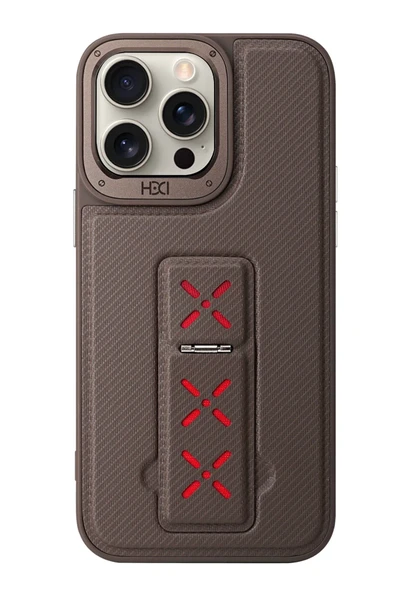 iPhone 15 Pro Max HBC-248 Lima Standlı Kapak - Titan Gri ürün görseli 1