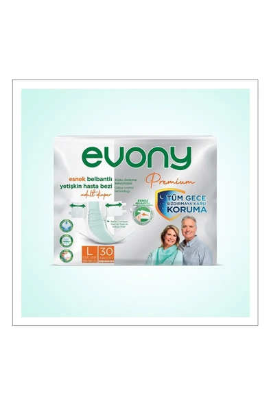 EVONY Belbantlı Premıum Yetişkin Hasta Bezi L Beden 30 Adet ürün görseli