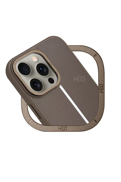 iPhone 15 Pro Kılıf HBC-155 Lizbon Kapak - Gri - 6