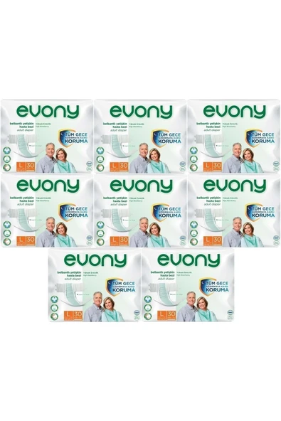 EVONY Hasta Bezi Yetişkin Bel Bantlı Tekstil Yüzey L-büyük Boy 240 Adet (8pk30) ürün görseli