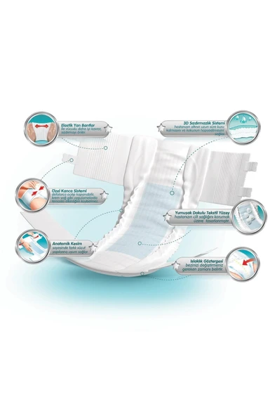 JOLY Esnek Bel Bantlı Yetişkin Hasta Bezi Xlarge 30lu 2 Paket 60 Adet - Resim 2