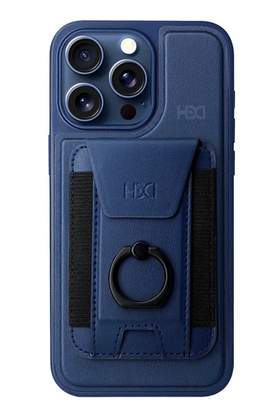 iPhone 14 Pro Max HBC-228 Havana Magnet Kartvizitli Kapak - Lacivert ürün görseli 1