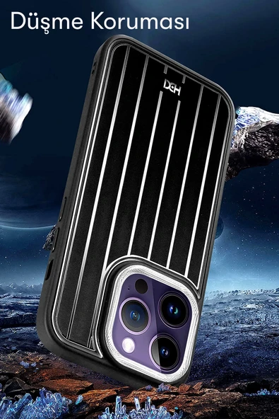 iPhone 15 Kılıf HBC-190 Kolaj Kapak - Siyah - Resim 4